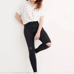 NWT Madewell Black 9” mid rise skinny jeans Size: 28
